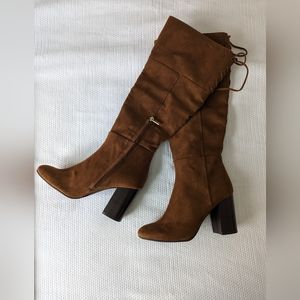 Kenneth Cole Reaction Women's Corie Lace Dress Boots Brown Size 8.5 M